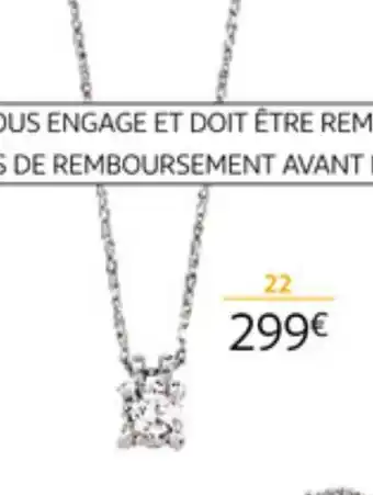 Auchan Collier or Blanc 750 Millièmes Et Diamant offre