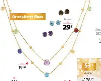 Auchan Collier or 375 Millièmes Et Pierres Fines offre