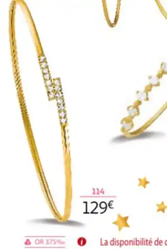 Auchan Bracelet Jonc or 375 Millièmes offre