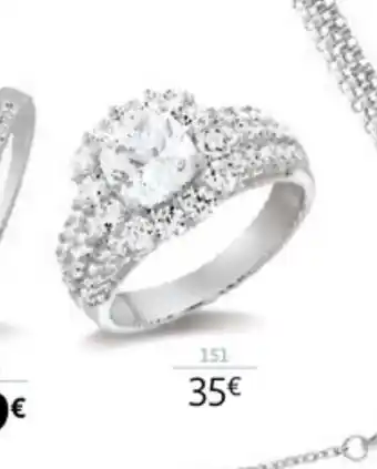 Auchan Bague Argent Et Oxydes de Zirconium offre