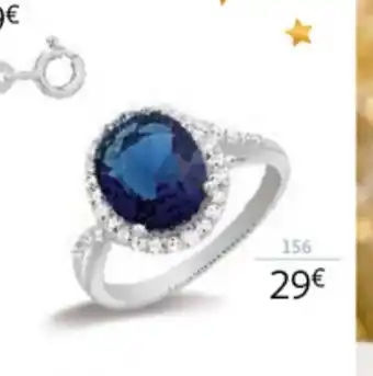 Auchan Bague Argent Cristol Ble Et Oxydes de Zirconium offre
