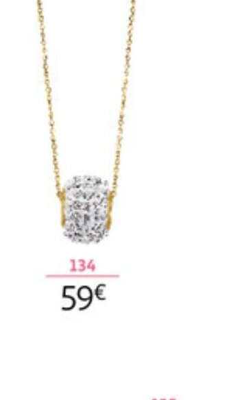 Auchan Collier or 375 Millièmes Et Cristaux offre