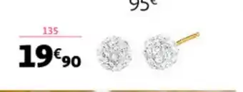 Auchan Boucles d'Oreilles or 375 Millièmes Et Cristaux offre