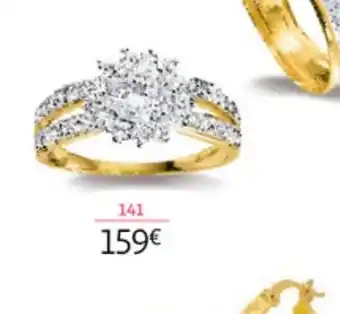 Auchan Bague or 375 Millièmes Rhodie Et Oxydes de Zirconium offre