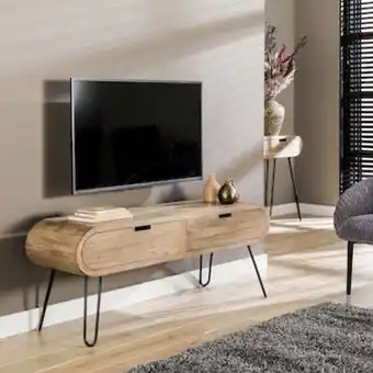Meuble tv en bois forme oblongue niagara