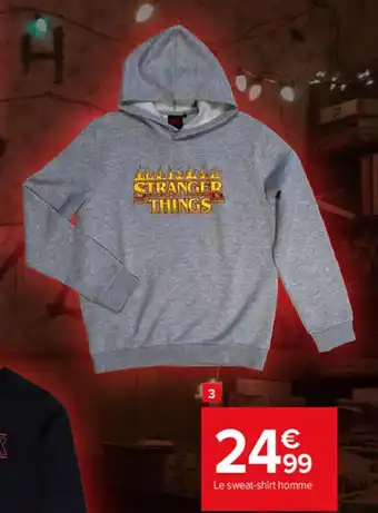 Carrefour Sweat a Shirt a Capuche Homme Stranger Things offre
