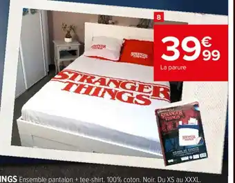 Carrefour Paure Housse de Couette Et 2 Taies d'Oreiller Stranger Things offre