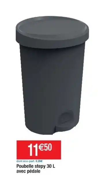 Cora x Carrefour Poubelle Stepy 30 L Avec Pedale offre