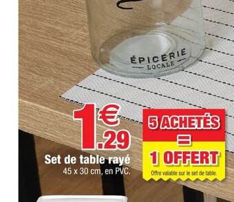 Bazarland Set De Table Raye offre
