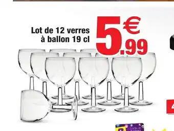 Bazarland Lot De 12 Verres A Ballon 19 cl offre