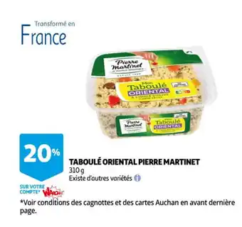 Auchan Taboulé Oriental Pierre Martinet offre