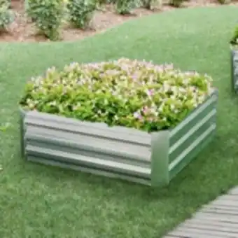 E.Leclerc Brico Carré potager barneveld cadre sans fond en acier 90 x 90 x 30 cm argenté [en.casa] offre