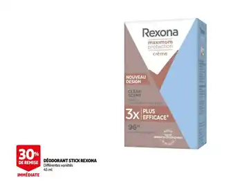 Auchan Déodorant Stick Rexona offre