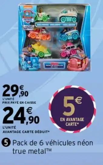 Pack de 6 Véhicules Néon True Metal