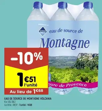 Leader Price Eau de source de montagne volcania leader price offre
