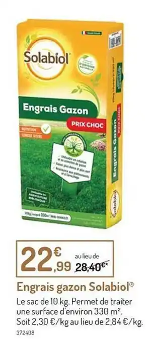 Engrais gazon solabiol