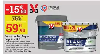 Espace emeraude Sous-couche plaque de plâtre 12l v33 offre