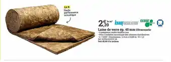 Laine de verre ép. 45 mm ultracoustic knauf insulation