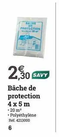 Espace emeraude Bâche de protection 4 x 5 m savy offre