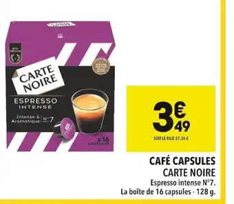 Supeco Cafe Capsules Carte Noire offre