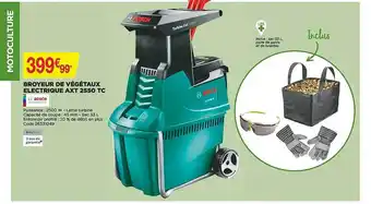 Bricomarché Broyeur de végétaux électrique axt 2550 tc bosch offre