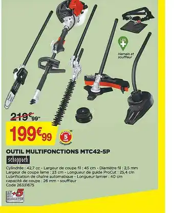 Bricomarché Outil multifonctions mtc42-5p scheppach offre