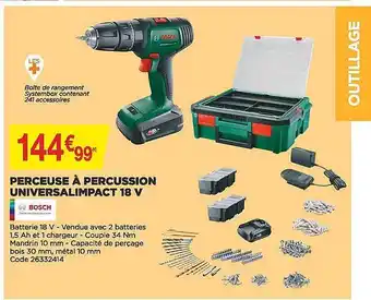 Bricomarché Perceuse à percussion universalimpact 18v bosch offre