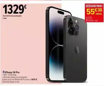 Carrefour Iphone 14 pro offre