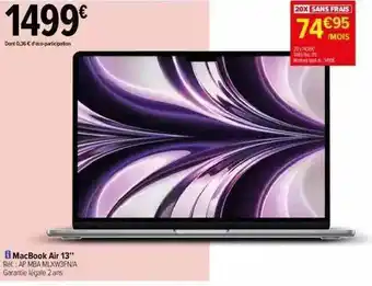 Carrefour Macbook air 13 offre