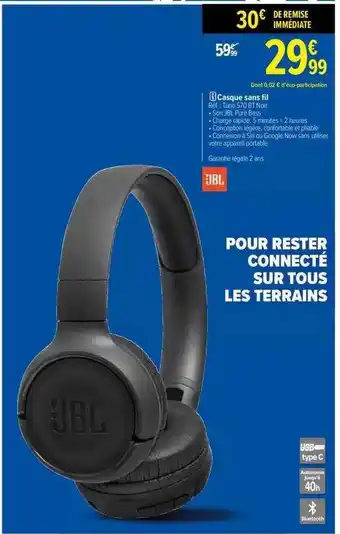 Carrefour Casque sans fil jbl offre