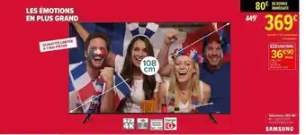 Carrefour Téléviseur led 4k samsung 108 cm offre