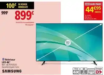 Téléviseur led 4k samsung 189 cm