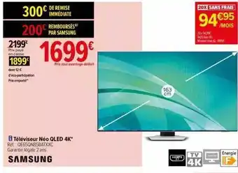 Carrefour Téléviseur néo qled 4k samsung 163 cm offre