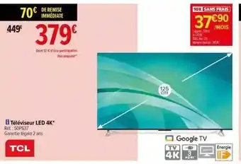 Carrefour Téléviseur led 4k tcl 125 cm offre