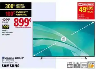 Carrefour Téléviseur qled 4k samsung 163 cm offre
