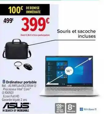 Carrefour Ordinateur portable asus 14 offre