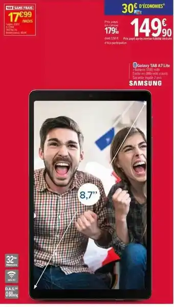 Carrefour Samsung galaxy tab a7 lite 8,7 offre