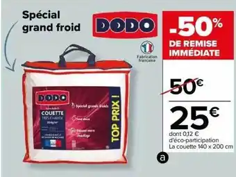 Carrefour Le couette 140 x 200 cm dodo offre