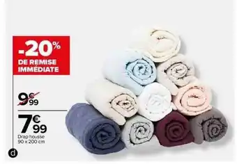 Carrefour Drap housse 90 x 200 cm offre