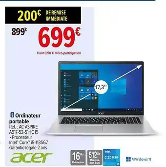Carrefour Ordinateur portable 17,3 offre