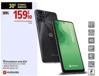 Carrefour Smartphone motorola g22 offre