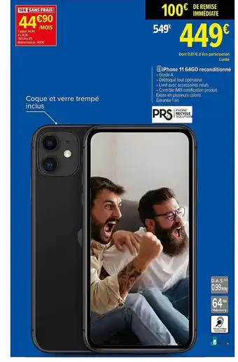 Iphone 11 64go reconditionné