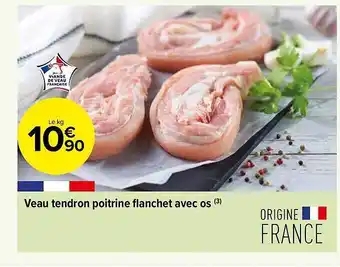 Veau tendron poitrine flanchet avec os