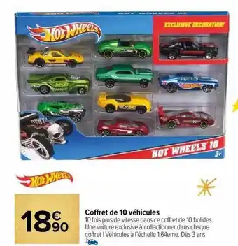 Carrefour Market Coffret de 10 véhicules hot wheels offre