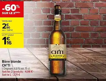 Carrefour Contact Bière blonde ch'ti offre