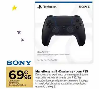Carrefour Market Manette sans fil «dualsense» pour ps5 sony offre