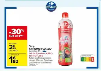Carrefour Market Sirop carrefour classic' offre