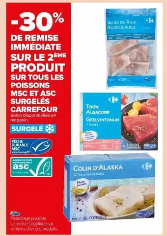 Carrefour Market Les poissons msc et asc surgelés carrefour offre
