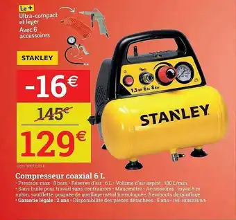 Compresseur coaxial 6l stanley