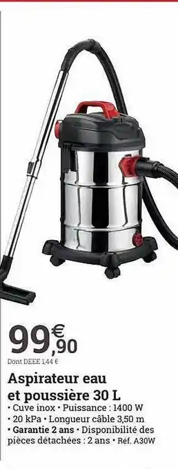 Espace emeraude Aspirateur eau et poussière 30l offre